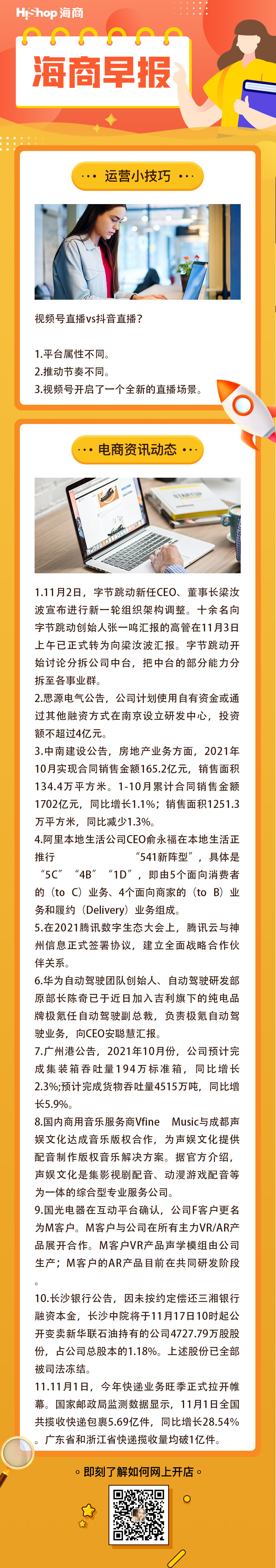 HiShop電商早報(bào)——2021年11月4日
