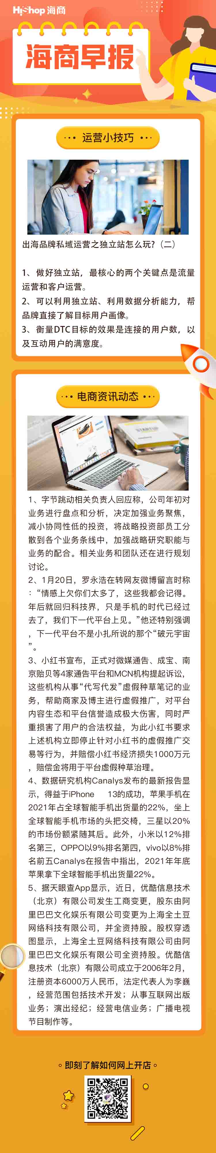 HiShop電商早報——2022年1月20日